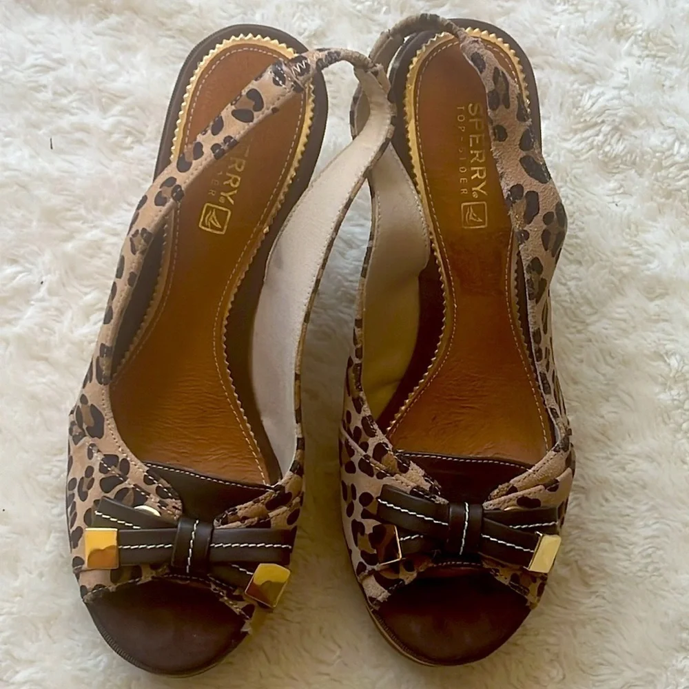 SperryTop Sider Southampton Leopard Print Cork Wedges